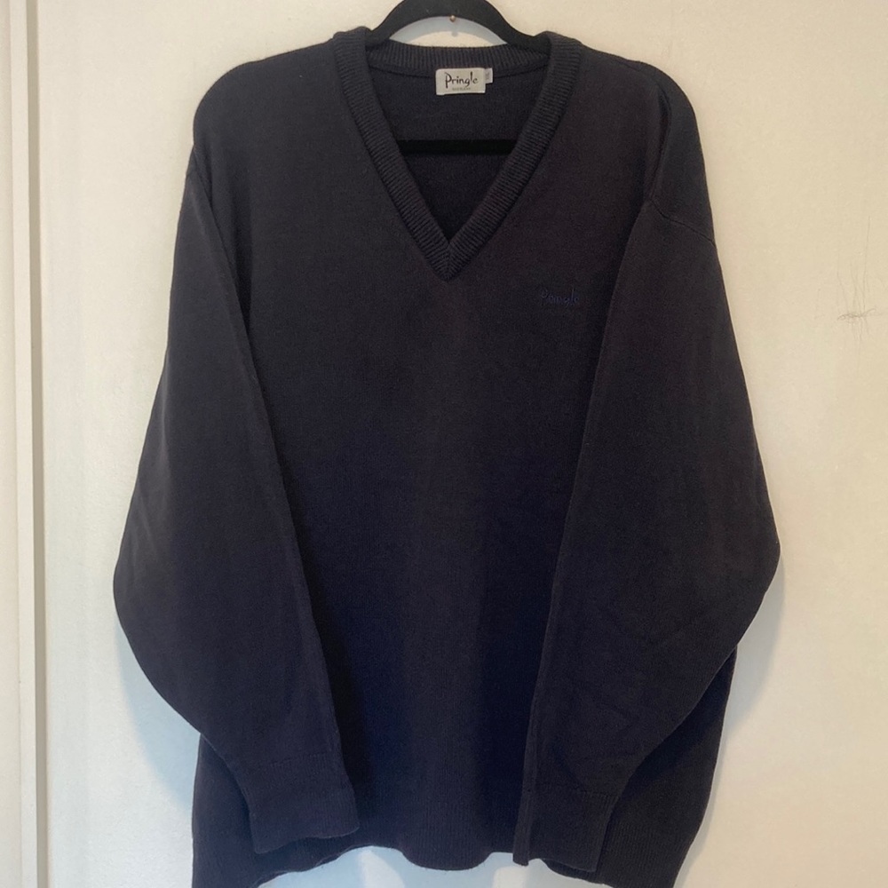 Pringle Scotland Men's Navy V Neck Sweater XXL